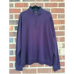 Williams & Kent Mens XXL Shirt Long Sleeve Purple Quarter Zip Pullover Golf